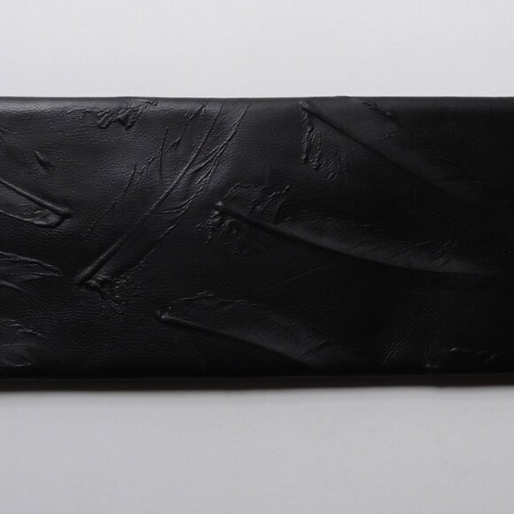 Viva Bags Of California Clutch Large Wallet Leather Black Feather - Picture 2 of 3